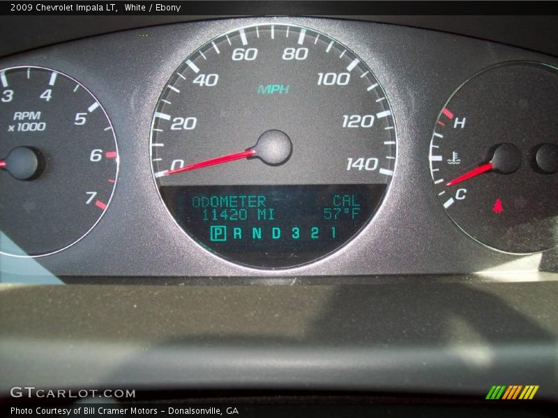 White / Ebony 2009 Chevrolet Impala LT