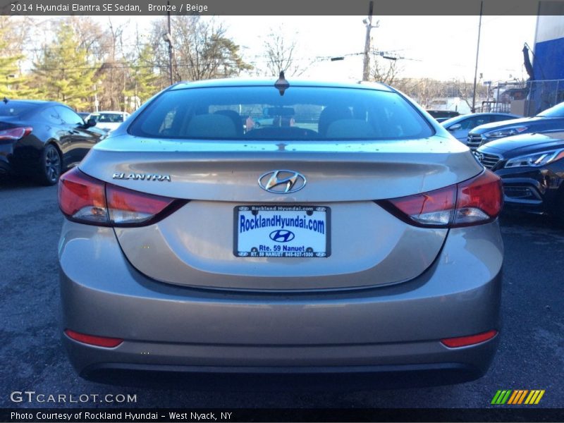 Bronze / Beige 2014 Hyundai Elantra SE Sedan
