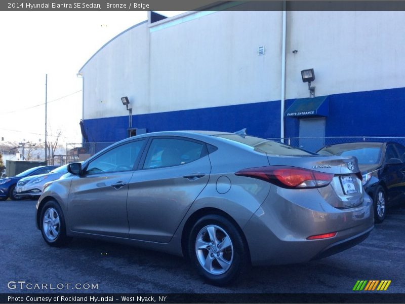 Bronze / Beige 2014 Hyundai Elantra SE Sedan