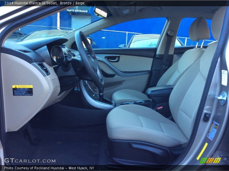 Bronze / Beige 2014 Hyundai Elantra SE Sedan