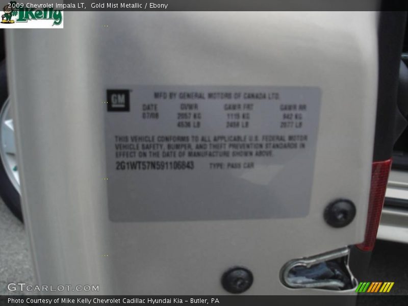 Gold Mist Metallic / Ebony 2009 Chevrolet Impala LT