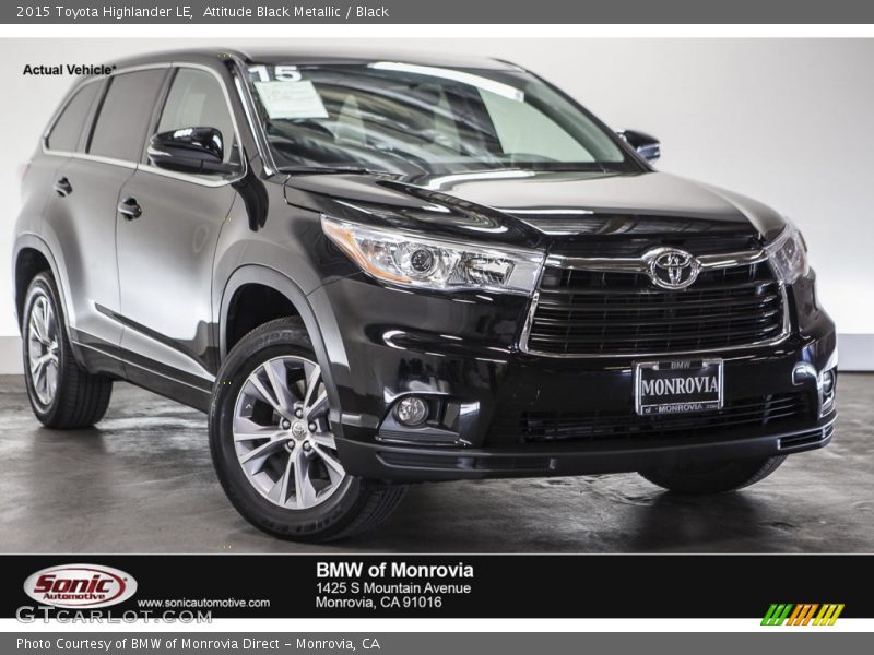 Attitude Black Metallic / Black 2015 Toyota Highlander LE