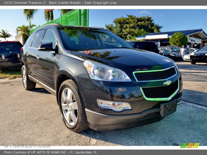 Black Granite Metallic / Dark Gray/Light Gray 2010 Chevrolet Traverse LT