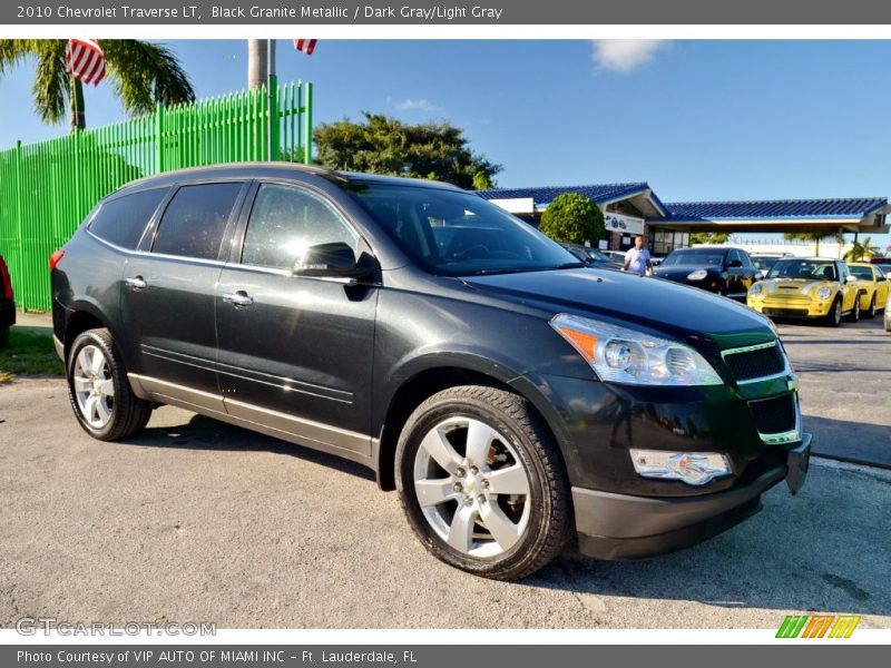 Black Granite Metallic / Dark Gray/Light Gray 2010 Chevrolet Traverse LT