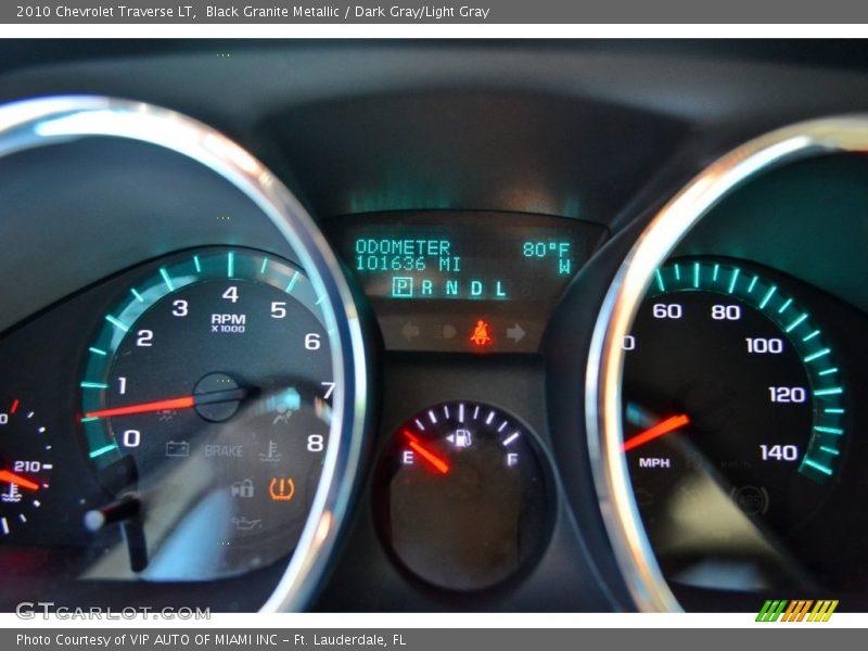 Black Granite Metallic / Dark Gray/Light Gray 2010 Chevrolet Traverse LT