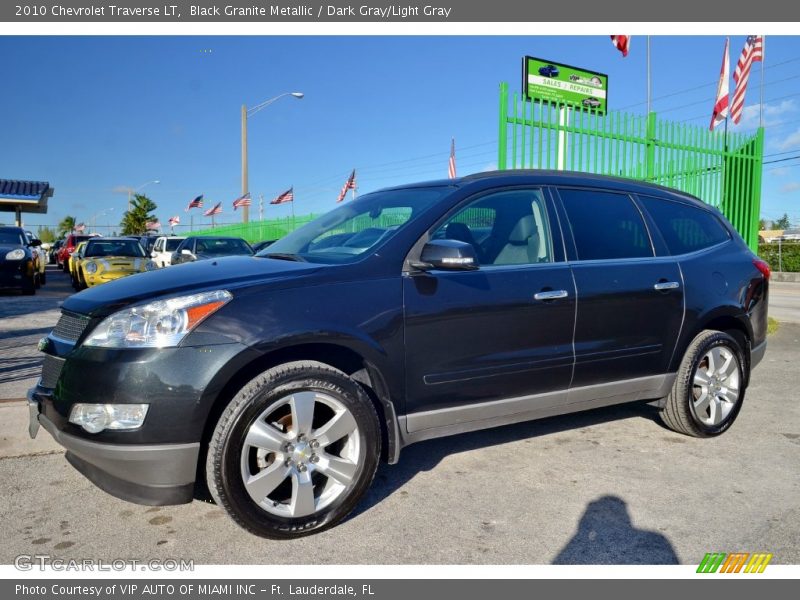 Black Granite Metallic / Dark Gray/Light Gray 2010 Chevrolet Traverse LT