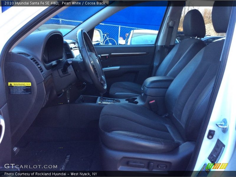 Pearl White / Cocoa Black 2010 Hyundai Santa Fe SE 4WD