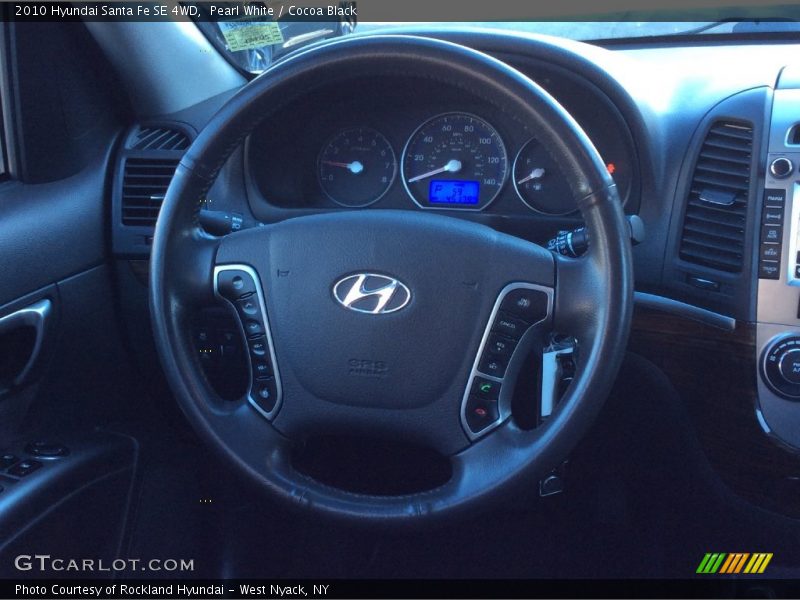 Pearl White / Cocoa Black 2010 Hyundai Santa Fe SE 4WD