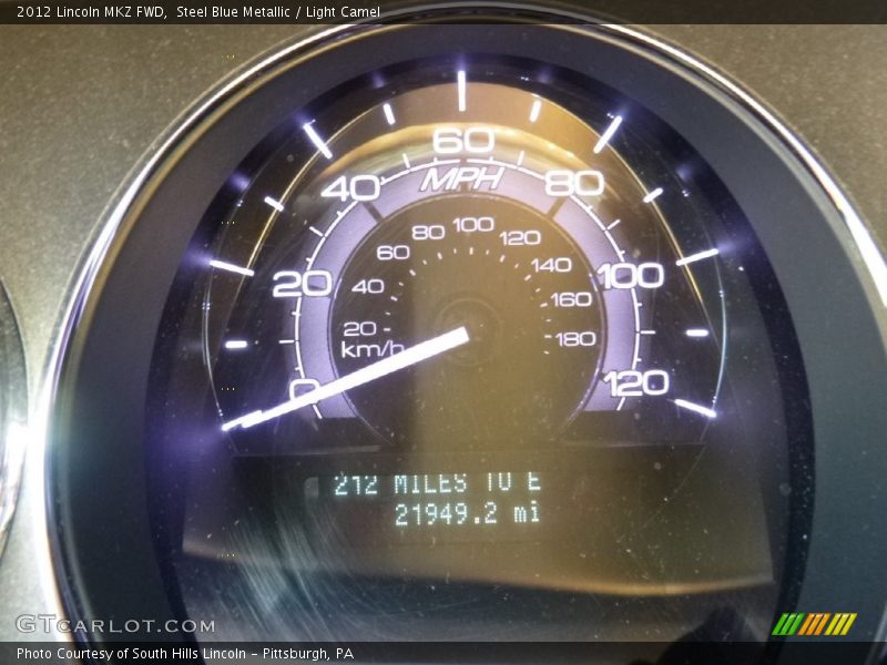 Steel Blue Metallic / Light Camel 2012 Lincoln MKZ FWD