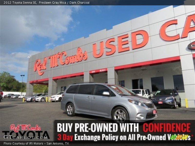 Predawn Gray Mica / Dark Charcoal 2012 Toyota Sienna SE