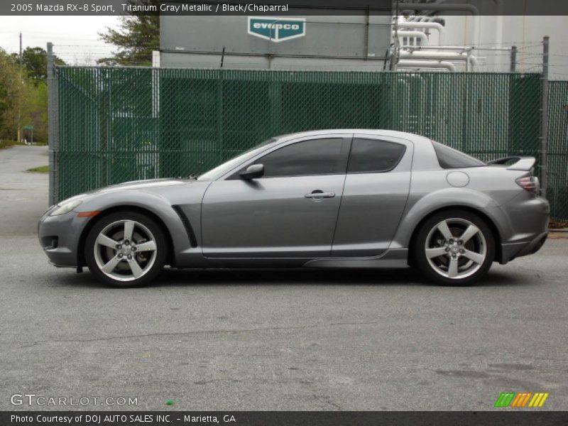 Titanium Gray Metallic / Black/Chaparral 2005 Mazda RX-8 Sport