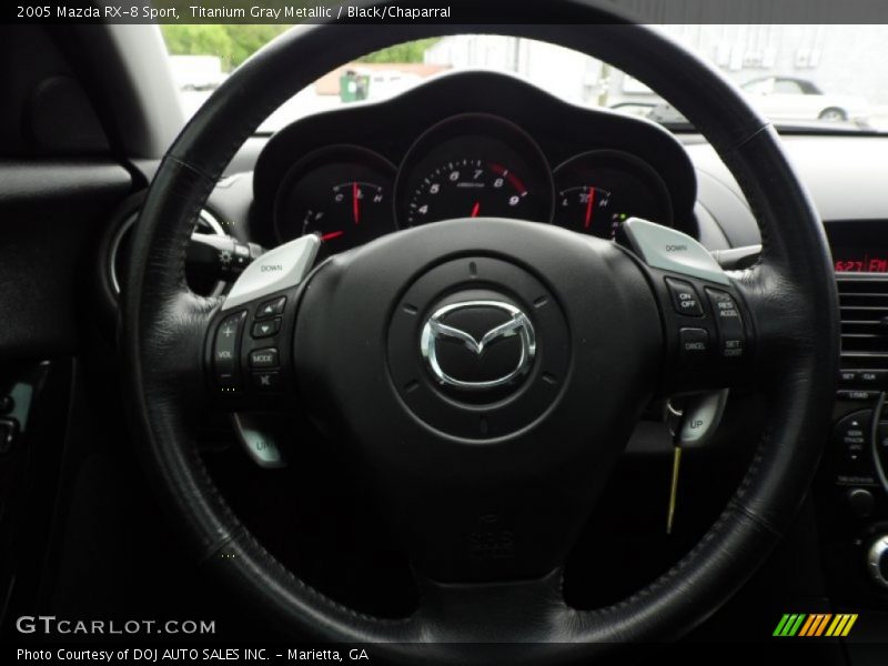 Titanium Gray Metallic / Black/Chaparral 2005 Mazda RX-8 Sport