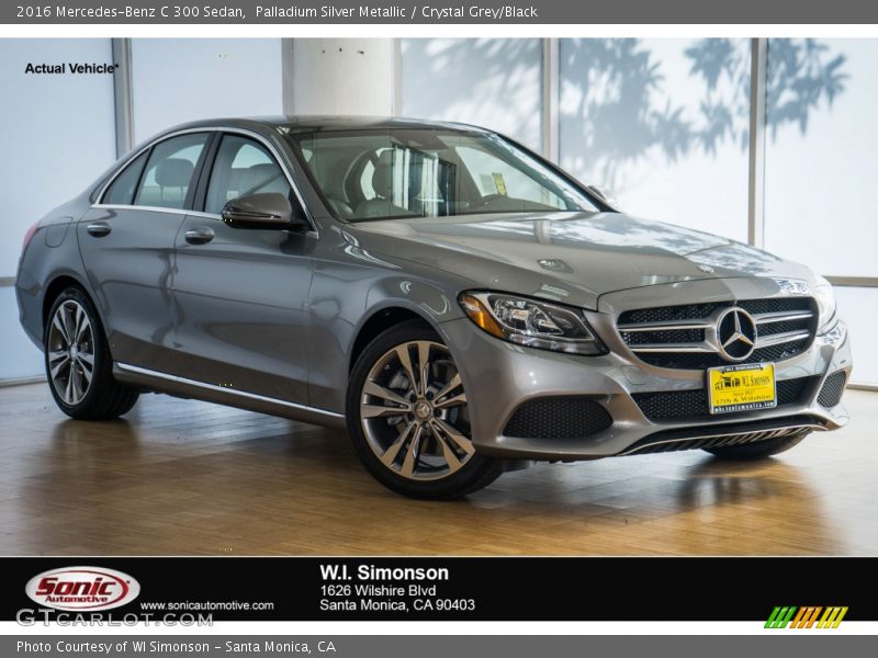 Palladium Silver Metallic / Crystal Grey/Black 2016 Mercedes-Benz C 300 Sedan