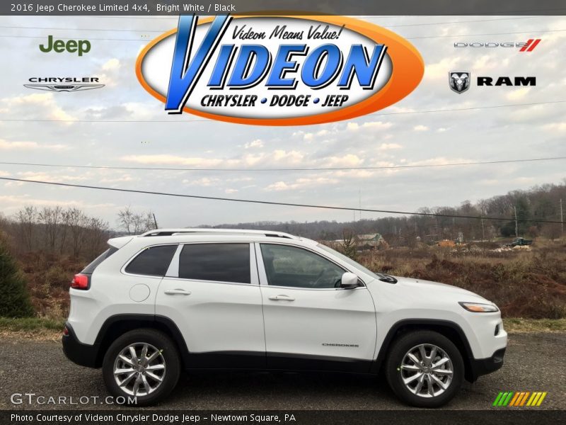 Bright White / Black 2016 Jeep Cherokee Limited 4x4