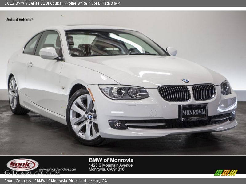 Alpine White / Coral Red/Black 2013 BMW 3 Series 328i Coupe