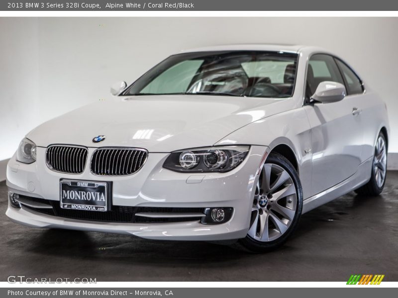 Alpine White / Coral Red/Black 2013 BMW 3 Series 328i Coupe