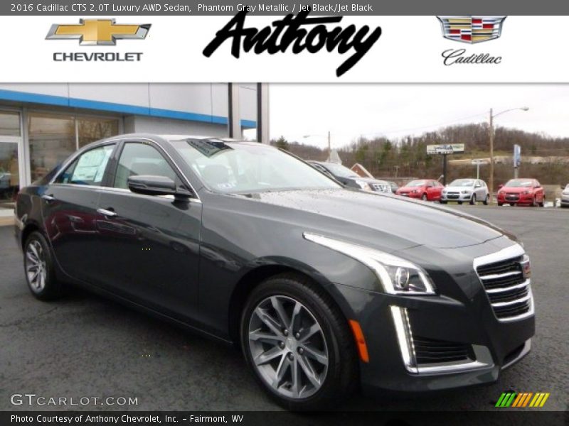 Phantom Gray Metallic / Jet Black/Jet Black 2016 Cadillac CTS 2.0T Luxury AWD Sedan