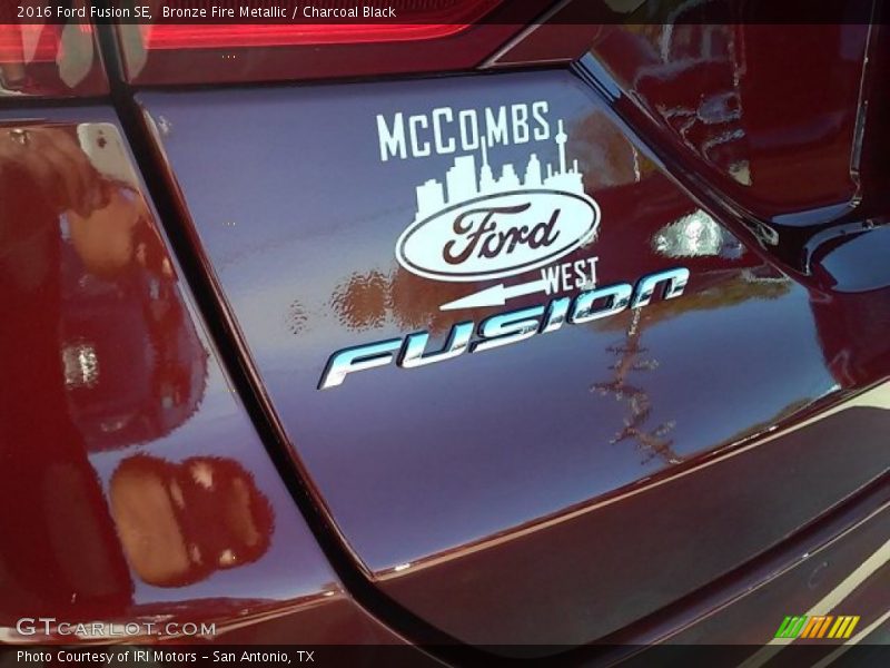 Bronze Fire Metallic / Charcoal Black 2016 Ford Fusion SE