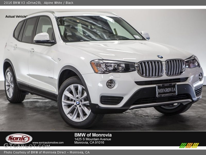 Alpine White / Black 2016 BMW X3 xDrive28i