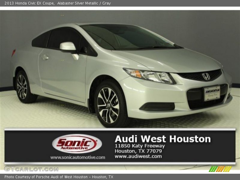 Alabaster Silver Metallic / Gray 2013 Honda Civic EX Coupe