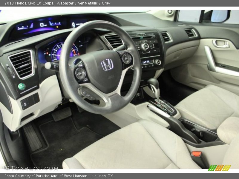 Alabaster Silver Metallic / Gray 2013 Honda Civic EX Coupe