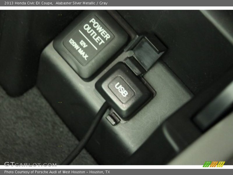 Alabaster Silver Metallic / Gray 2013 Honda Civic EX Coupe