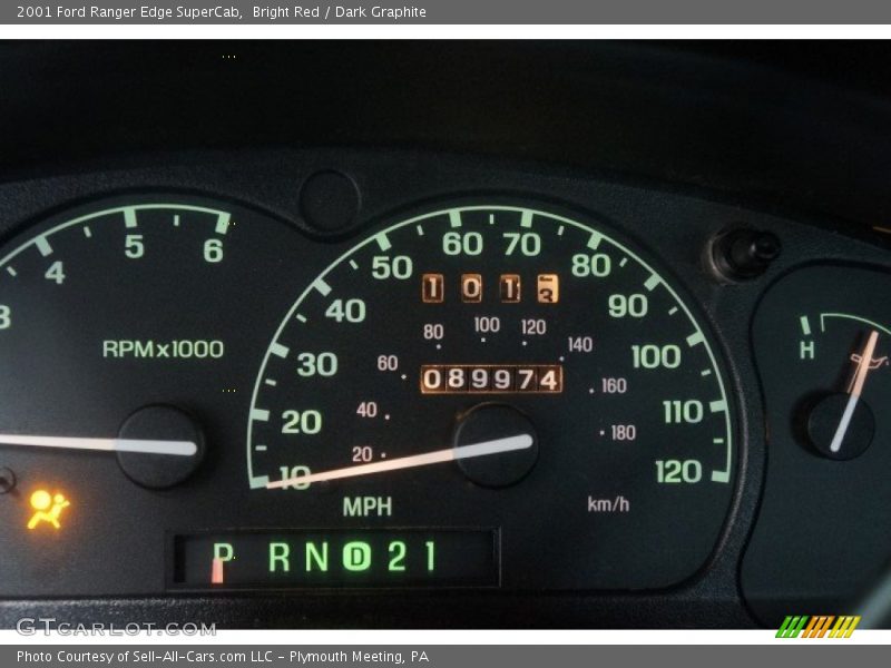Bright Red / Dark Graphite 2001 Ford Ranger Edge SuperCab