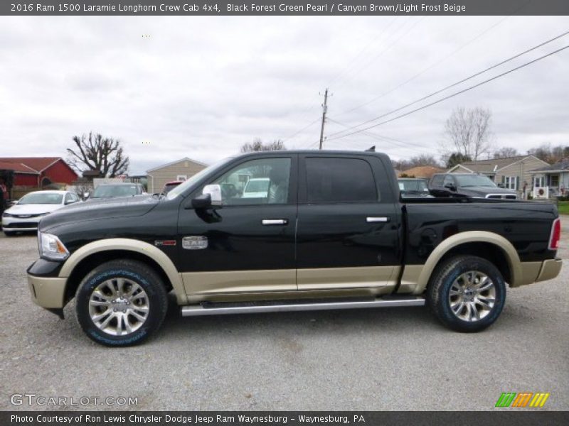Black Forest Green Pearl / Canyon Brown/Light Frost Beige 2016 Ram 1500 Laramie Longhorn Crew Cab 4x4
