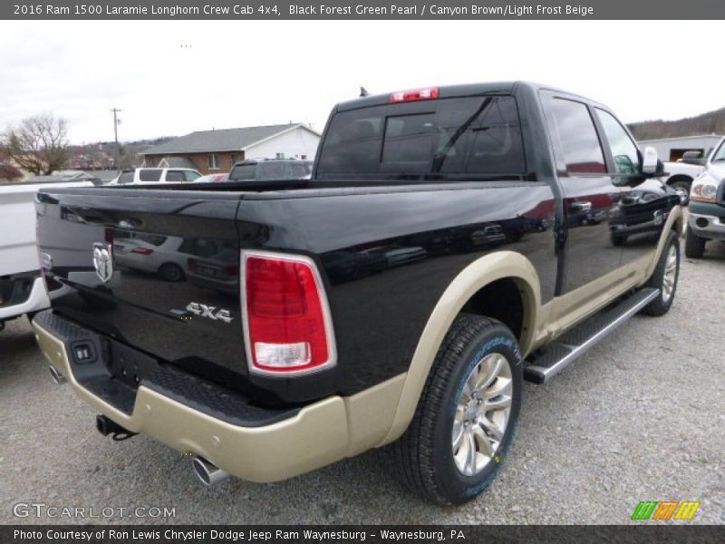 Black Forest Green Pearl / Canyon Brown/Light Frost Beige 2016 Ram 1500 Laramie Longhorn Crew Cab 4x4
