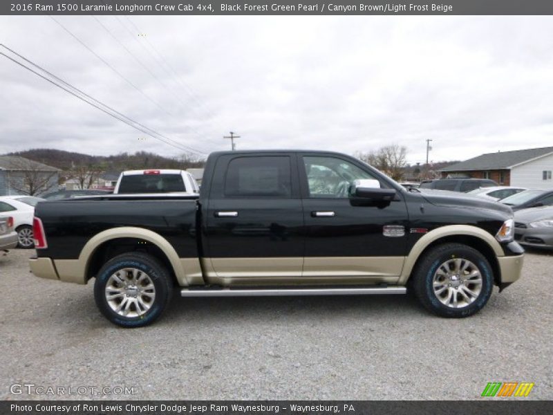 Black Forest Green Pearl / Canyon Brown/Light Frost Beige 2016 Ram 1500 Laramie Longhorn Crew Cab 4x4