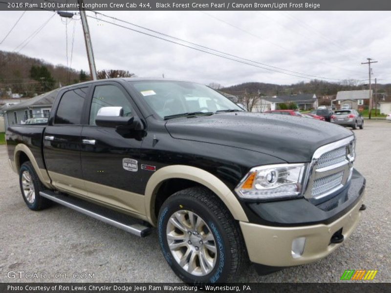 Black Forest Green Pearl / Canyon Brown/Light Frost Beige 2016 Ram 1500 Laramie Longhorn Crew Cab 4x4