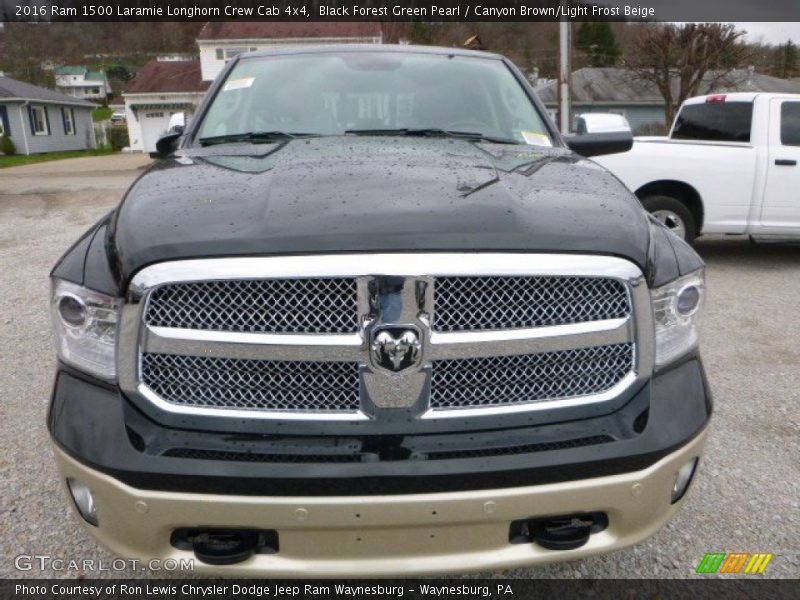 Black Forest Green Pearl / Canyon Brown/Light Frost Beige 2016 Ram 1500 Laramie Longhorn Crew Cab 4x4