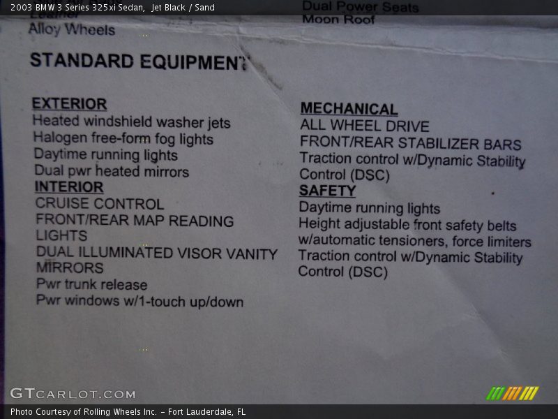 Jet Black / Sand 2003 BMW 3 Series 325xi Sedan