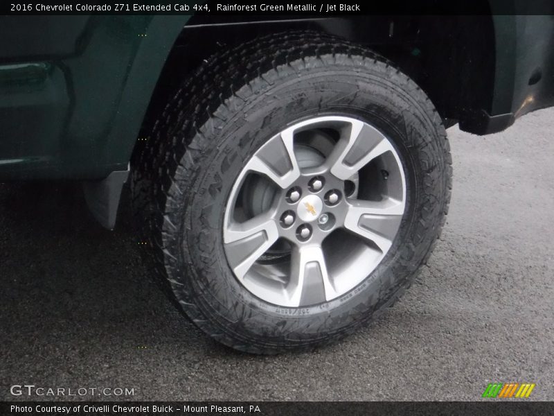 Rainforest Green Metallic / Jet Black 2016 Chevrolet Colorado Z71 Extended Cab 4x4