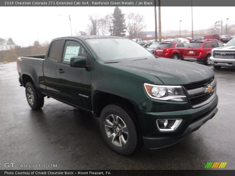 Rainforest Green Metallic / Jet Black 2016 Chevrolet Colorado Z71 Extended Cab 4x4