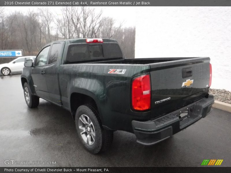 Rainforest Green Metallic / Jet Black 2016 Chevrolet Colorado Z71 Extended Cab 4x4