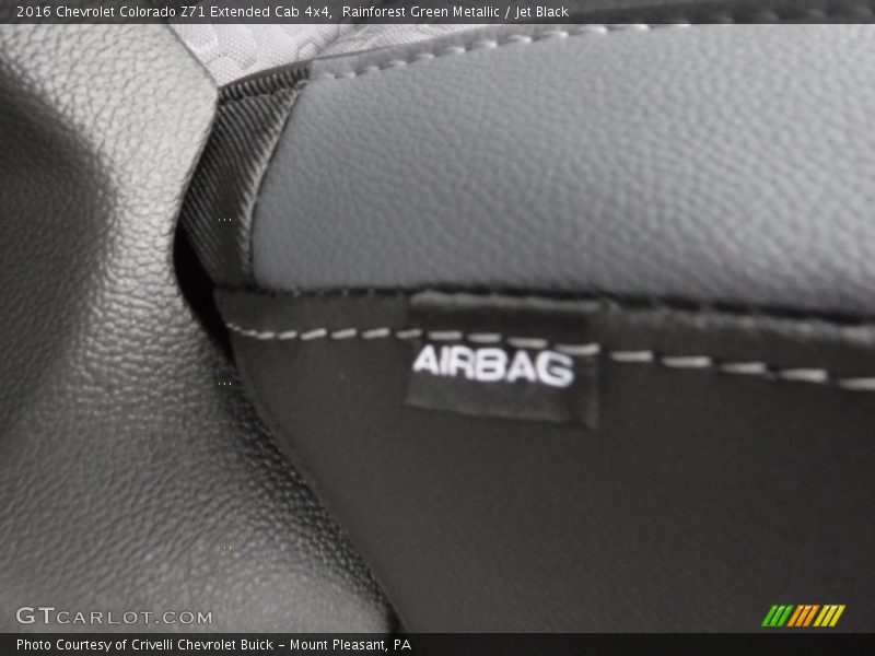 Rainforest Green Metallic / Jet Black 2016 Chevrolet Colorado Z71 Extended Cab 4x4