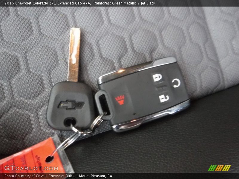 Rainforest Green Metallic / Jet Black 2016 Chevrolet Colorado Z71 Extended Cab 4x4