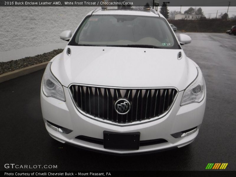 White Frost Tricoat / Choccachino/Cocoa 2016 Buick Enclave Leather AWD