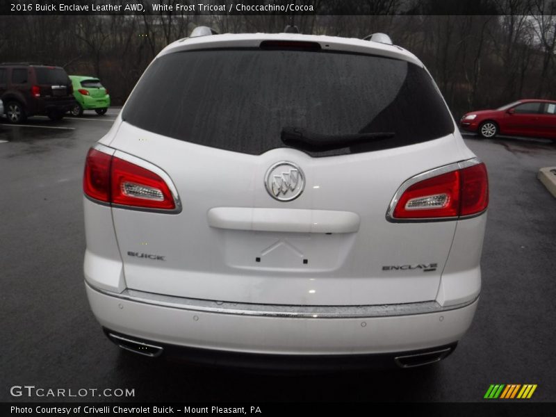 White Frost Tricoat / Choccachino/Cocoa 2016 Buick Enclave Leather AWD