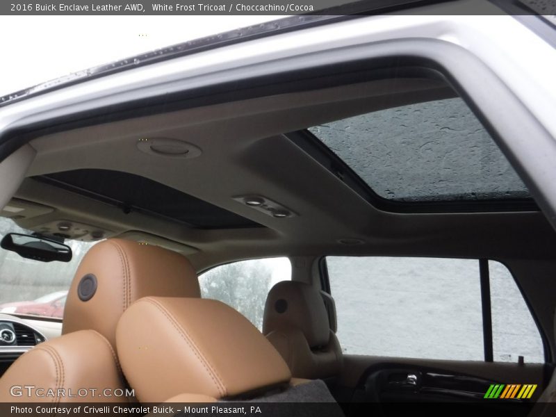 White Frost Tricoat / Choccachino/Cocoa 2016 Buick Enclave Leather AWD