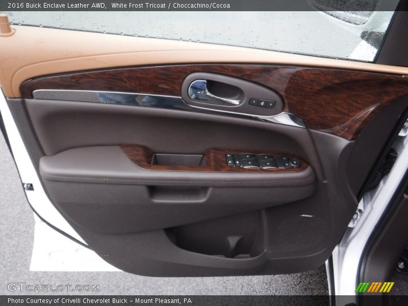 White Frost Tricoat / Choccachino/Cocoa 2016 Buick Enclave Leather AWD