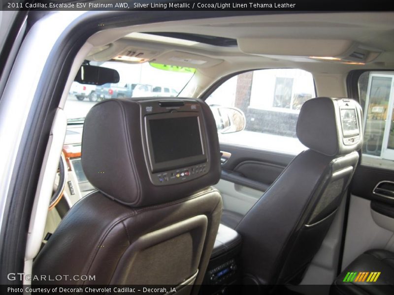 Silver Lining Metallic / Cocoa/Light Linen Tehama Leather 2011 Cadillac Escalade ESV Platinum AWD