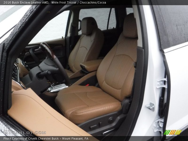 White Frost Tricoat / Choccachino/Cocoa 2016 Buick Enclave Leather AWD