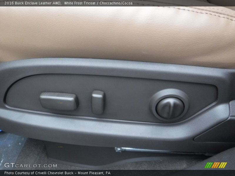 White Frost Tricoat / Choccachino/Cocoa 2016 Buick Enclave Leather AWD