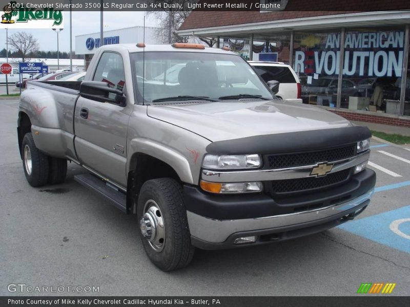 Light Pewter Metallic / Graphite 2001 Chevrolet Silverado 3500 LS Regular Cab 4x4 Dually