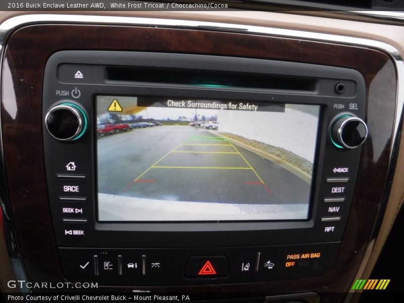 White Frost Tricoat / Choccachino/Cocoa 2016 Buick Enclave Leather AWD