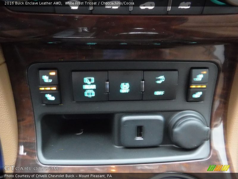White Frost Tricoat / Choccachino/Cocoa 2016 Buick Enclave Leather AWD