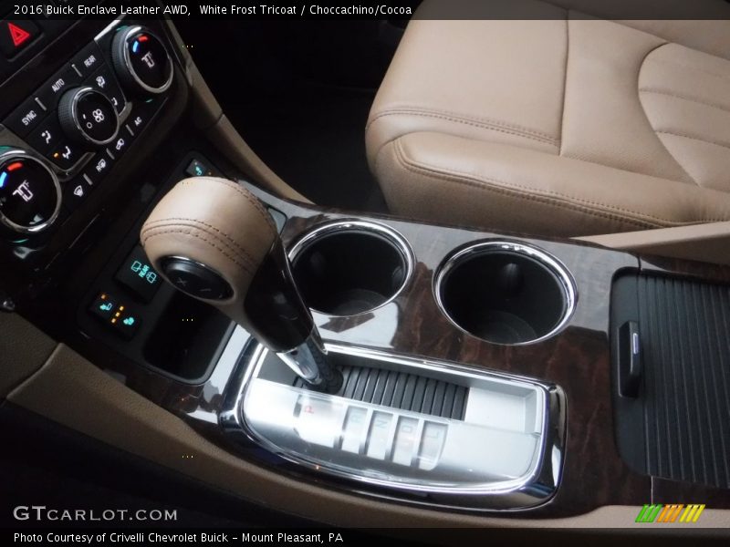 White Frost Tricoat / Choccachino/Cocoa 2016 Buick Enclave Leather AWD