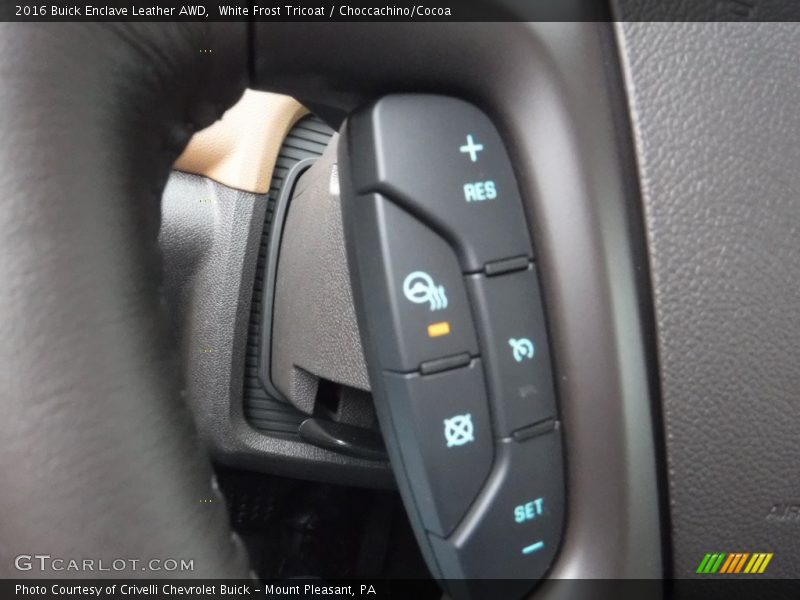 White Frost Tricoat / Choccachino/Cocoa 2016 Buick Enclave Leather AWD